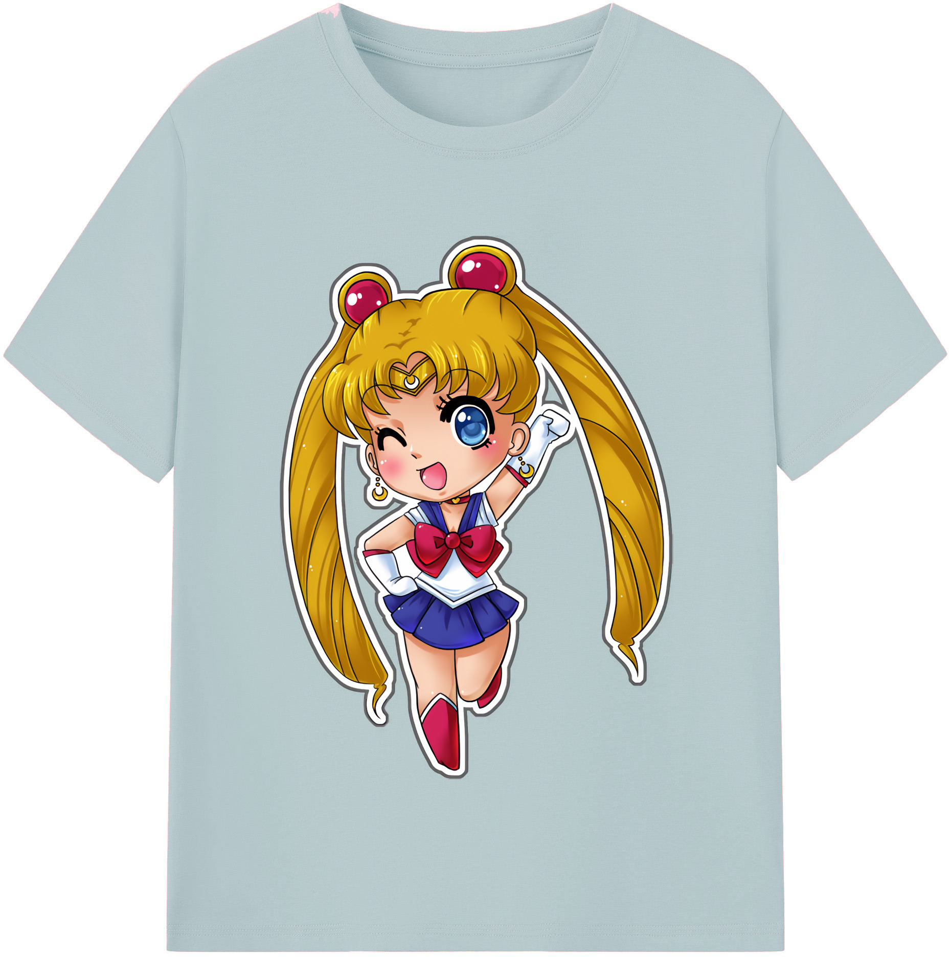 （画像用） 美少女戦士セーラームーン 月野 うさぎ つきの うさぎ Sailor Moon Tsukino Usagi 綿100％半袖Tシャツ（フロントプリント）
